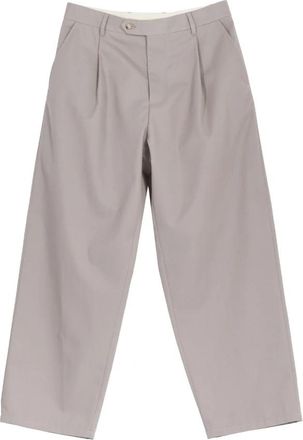 Moschino Wijde Pijpen Katoenen Gabardine Broek - Heren - Straight fit broeken - Beige - M - Katoen - Broeken