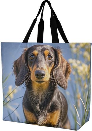 Generic Pad Dachshund Tote Bag Waterproof Shopping Bag Foldable Handbags For College Ladies Beach