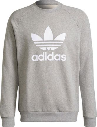 adidas original adicolor classics trefoil crewneck sweatshirt Medium Grey Heather White H06650