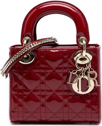 Dior 2018 Mini Patent Cannage Lady Dior satchel - Rood