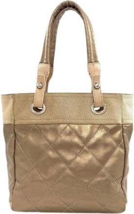 Chanel Pre-owned Vintage Tote Bag - Dames - Vintage Handtas - Beige - ONE Size - Leer - Vintage