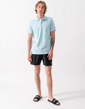 Emporio Armani Mens Emporio Armani Mens Beach Polo with Eagle Logo - Sky - Blue - Size: 40