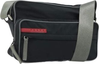 Prada Pre-owned Cross Body Bags, female, Black, Size: ONE SIZE Pre-owned Vintage Nylon Shoulder Bag