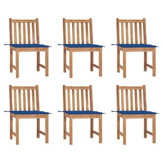 vidaXL Sillas De Jard&iacute;n 6 Unidades Con Cojines Madera Maciza De Teca Vidaxl