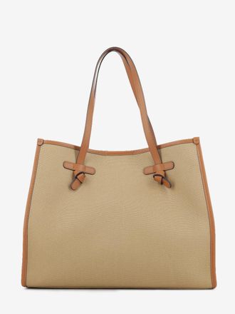 Gianni Chiarini Borsa in tessuto e pelle Marcella corda / cuoio / caramel