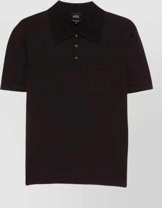 A.P.C. knitted shirt chest pocket polo collar