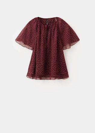 Mango Blusa pois fiocco granato - Donna - XS - MANGO