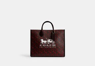 Coach Ace Tote Bag 35 With Horse And Carriage Print