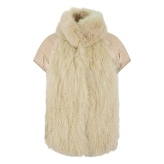 Moorer Vests, female, Beige, Size: XS Elegant Short-Sleeved Jacket