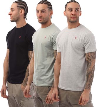 Farah Heren Laven T-Shirt (Pak van 3) (Grijs/lichtgrijs/zwart)
