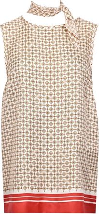 Max Mara Mst Box Printed Silk Top With Scarf