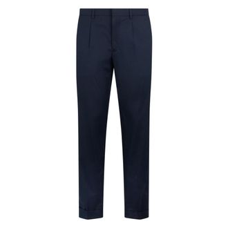 Moorer Cropped Trousers, male, Blue, Size: M Cropped Trousers