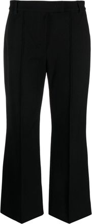 Max Mara flared cropped trousers - women - Cotton/Elastane/Polyamide - 40 - Black