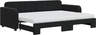 vidaXL Vidaxl - Sofá cama nido con colchón terciopelo negro 80x200 cm