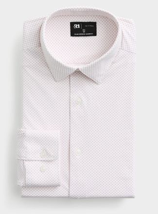 Le 31 Mens Pink micro-flower shirt Modern fit