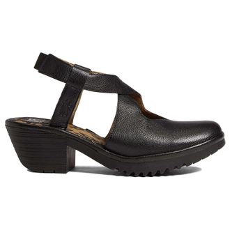 FLY London WAGE368FLY Mousse Leather Womens Slingbacks Sandals - Black - Size:UK 6