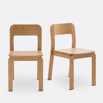 La Redoute Interieurs Set van 2 stoelen in massief eik, Talet