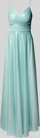 Troyden Collection Abendkleid in Wickel-Optik in Mint Melange, Größe 34