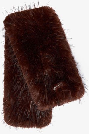 Ganni Chocolate Brown Stola in Alternative Fur