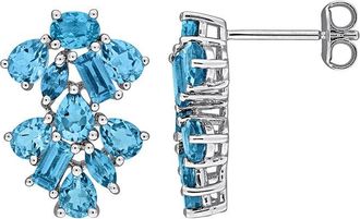 Rina Limor Silver 3.66 Ct. Tw. Blue Topaz Stud Earrings