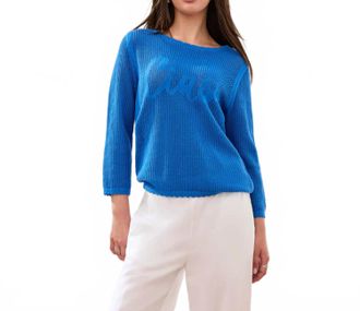 Tribal Womens Ciao Woven Sweater In Royal
