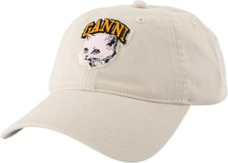 Ganni Hats & Caps, female, White, ONE SIZE, Cotton Hat