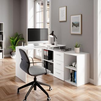 Vicco Escritorio De Esquina Dante, Blanco, 215 X 60 Cm