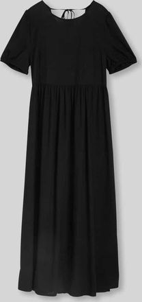 Tom Tailor Denim Figurumspielendes Midikleid aus Viskose-Leinen-Mix in Black, Gr&ouml;&szlig;e XL