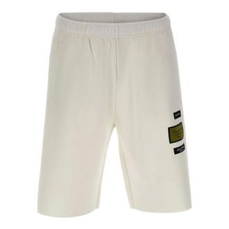 Maison Margiela Casual Shorts, male, White, Size: XL Logo-patch Track Shorts