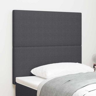 vidaXL Headboard Height Adjustable Manual Dark grey 100 cm Rib fabric vidaXL