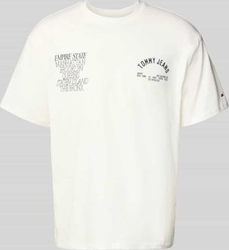 Tommy Jeans Regular Fit T-Shirt aus reiner Baumwolle in Offwhite, Größe XL