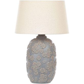 Beliani Table Lamp FERREY Ceramic Grey