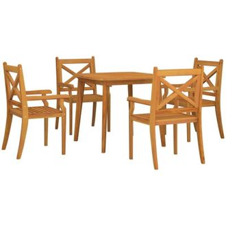 vidaXL 5 Piece Garden Dining Set Solid Wood Acacia vidaXL