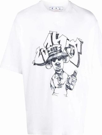 Off-white Mens Off-White Graff Freest Over Skate Short-Sleeve T-Shirt in White - Size: 38