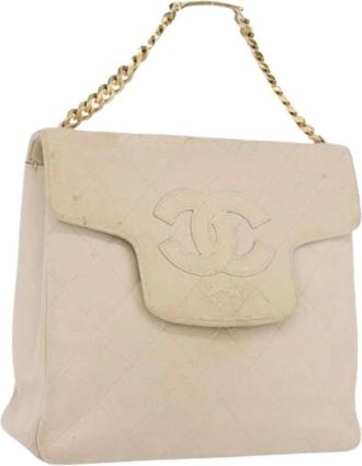 Chanel Pre-owned Shoulder Bags, female, Beige, Size: ONE SIZE Pre-owned Vintage Hand Bag