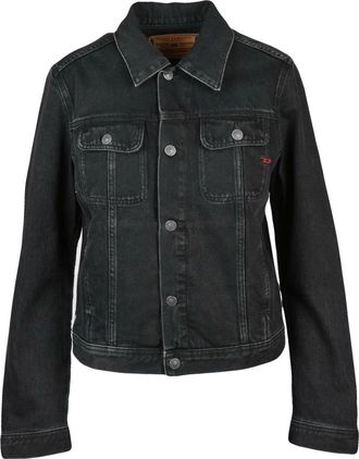 Diesel Jassen, Dames, Zwart, M, Denim, Denim Jacket