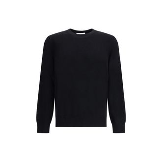 Alexander McQueen Alexander Mcqueen Mens Crew Neck Sweater - Black Cashmere - Size Medium