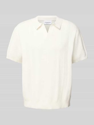 Lindbergh Lindbergh Oversized Poloshirt mit V-Ausschnitt in Offwhite, Gr&ouml;&szlig;e XL