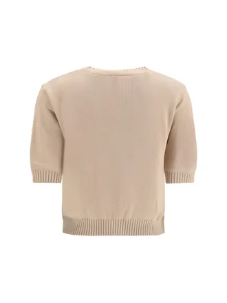 Weekend by Max Mara Womens Cotton Knit Sweater With Embroidery Cotton; Polyester T-Shirts And Polos