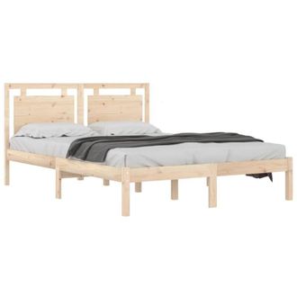 vidaXL Estructura De Cama De Madera Maciza 140x200 Cm Vidaxl