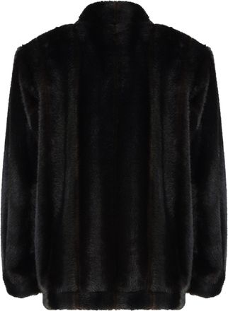 Maison Margiela Womens Faux Fur Jacket Brown Polyester & Shearling Coats