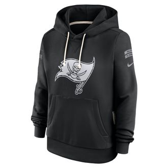 Nike Tampa Bay Buccaneers Salute to Service Sideline Nike Womens Dri-FIT NFL Pullover Hoodie in Black | 03C300AA2V-CYB
