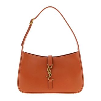 Saint Laurent Monogram Schoudertas - Dames - Tassen - Oranje - Maat: ONE Size Leer