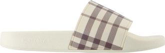 Burberry Furley Check Slide - Dames - Sandalen - Beige - 35 EU - Schoenen