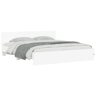 Berkfield Home Durable Bed Frame with LED without Mattress White 200x200 cm