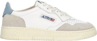 Autry White Medalist Low Leather-Blend Sneakers
