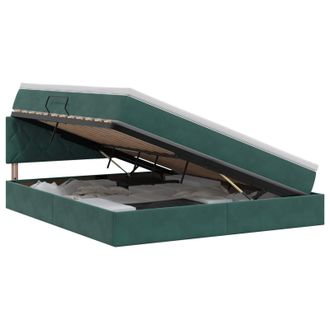 vidaXL Letto Con Contenitore Verde Scuro 180 X 200 Cm Velluto Vidaxl