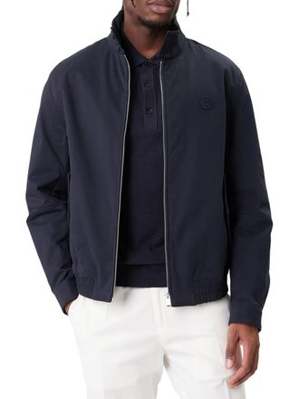 HUGO BOSS Dark Navy Zip-Up Jacket with Round Logo Patch