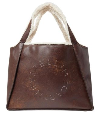Stella McCartney Brown Logo Plush Large Tote