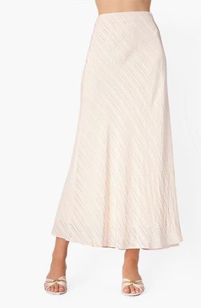 Cami NYC Piper Metallic Jacquard Stripe Silk Blend Skirt in Oat at Nordstrom, Size Xx-Small